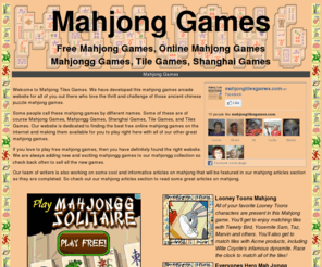 mahjongtilesgames.com: Mahjong Games - Mahjongg - Shanghai - Tile Games
Mahjong Games