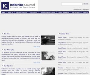 indochinecounsel.com: Indochine Counsel | Business Law Practitioners
Indochine Counsel | Business Law Practitioners - inward investment, mergers & acquisitions, securities & capital markets, banking & finance, property & construction, taxation, intellectual property, technology & media