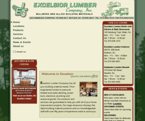 excelsiorlumber.com: Excelsior Lumber Company
Excelsior Lumber Company has all your building material needs.  From engineered lumber to pressure treated and cedar decking, power tools, electrical, plumbing and seasonal goods.  Our products and services are guaranteed to help you with all of your home improvement projects.