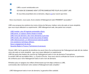 ventelunette.com: LWS - Le nom de domaine abelmartin.fr a t rserv par lws.fr
LWS, enregistrement de nom de domaine, lws a reserve le domaine abelmartin.fr et s