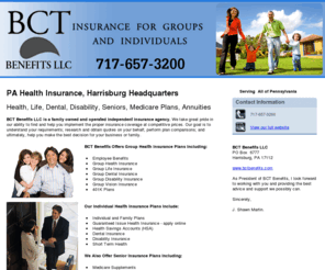 bctgrouphealthbenefits.com: Insurance Harrisburg, PA - BCT Benefits LLC 717-695-8825
BCT Benefits provides quality health insurance services in Harrisburg, PA. Group, individual, family, and senior insurance. Call us at 717-657-3200.