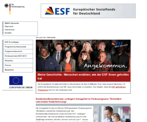 esf.de: Europäischer Sozialfonds (ESF)  - 
    
    
    
    Startseite
Europäischer Sozialfonds