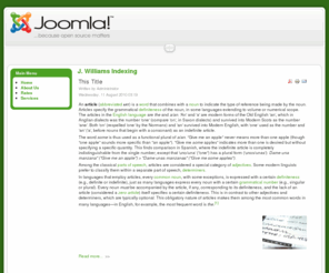 jwilliamsindexing.com: J. Williams Indexing
Joomla! - the dynamic portal engine and content management system