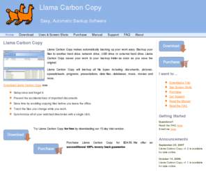 llamacarboncopy.com: Copy Your Personal or Business Files As You Change Them With Llama Carbon Copy
This is the main beta page for Llama Carbon Copy