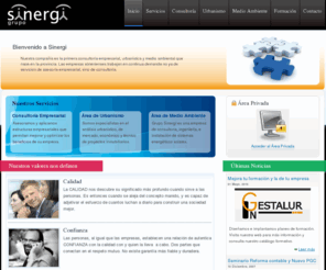 sinergi.es: Grupo Sinergi - Consultoría empresarial, urbanistica y medioambiental
Nuestra compañía es la primera consultoría empresarial, urbanística y medio ambiental que nace en la provincia. Las empresas  trabajan en continua demanda no ya de servicios de asesoría empresarial, sino de consultoría.