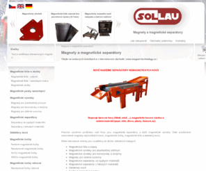 magnet-technology.cz: Magnety a magnetické separátory - Magnety, magnetické separátory, čočky, fólie
Internetový obchod s magnety a magnetickými výrobky...