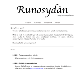 runosydan.net: Runosydän
Paikka runoillesi