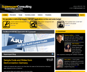 superexpert.com: ASP.NET Training and ASP.NET Custom Software
We provide ASP.NET training and consulting on ASP.NET MVC, jQuery, HTML5, SQL Server Reporting Services, and Visual Studio ALM.