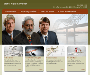 tennesseecollectionattorney.net: Stone, Higgs & Drexler Attorneys at Law
The law firm of Stone, Higgs & Drexler, formed in 1986, is a partnership consisting of Roger A. Stone, George F. Higgs, David E. Drexler. We serve clients in Tennessee and Mississippi. 