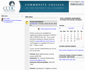 ccdc-elearning.org: Community College District Columbia
CCDC LEARNING MANAGMENT SYSTEM FOR ONLINE COURSES