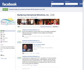 dayspringatlanta.org: Incompatible Browser | Facebook
 Facebook is a social utility that connects people with friends and others who work, study and live around them. People use Facebook to keep up with friends, upload an unlimited number of photos, post links and videos, and learn more about the people they meet.