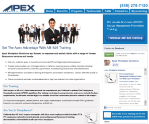 apexworkforcesolution.com: Preventing Sexual Harassment Training Online  AB-1825  | Apex Workplace
Sexual Harassment Training AB 1825