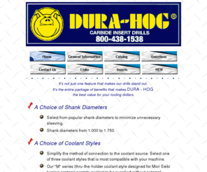 dura-hog.com: www.dura-hog.com
Dura-hog Carbide Insert Drills 800-438-1538