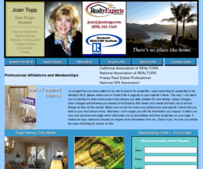 joantopp.com: Real Estate by Joan Topp - Rancho Bernardo, Escondido, Carmel Mountain Ranch, Scripps Ranch
Specializing in Rancho Bernardo Real Estate, Carmel Mountain, Scripps Ranch, 4S Ranch, San Diego, and San Diego County.