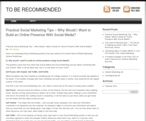 toberecommended.com: To Be Recommended
To Be Recommended - Just another WordPress weblog