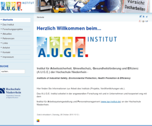 auge-institut.org: A.U.G.E. Institut - Startseite
Homepage des A.U.G.E. Instituts für Arbeitssicherheit, Umweltschutz, Gesundheitsförderung und Effizienz der Hochschule Niederrhein