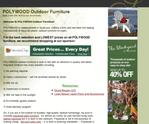 polywoodoutdoorfurniture.com: Polywood Outdoor Furniture, Polywood Patio Furniture on Sale!
Polywood outdoor furniture, polywood furniture, recycled plastic chairs & other patio furniture on sale at discount prices!