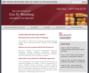 erichweinberg.com: NJ Food Poisoning Attorney - NJ Malpractice Attorney -  Eric H. Weinberg
Personal Injury Lawyer: Eric H. Weinberg has obtained justice for plaintiffs harmed by dangerous drugs & products, food poisoning, accidents & medical malpractice.;