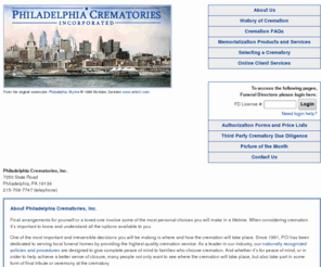 philadelphiacrematories.com: Philadelphia Crematories, Inc.
Since 1991, Philadelphia Crematories, Inc. has been dedicated to serving local funeral homes by providing the highest quality cremation service. As a leader in our industry, our nationally recognized policies and procedures are designed to give complete peace of mind to families who choose cremation.