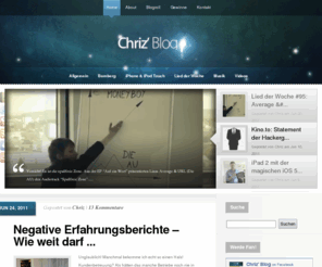 chrizblog.de: Chriz' Blog
Chriz’ Blog – Hier geht es um Hip Hop, iPhone, iPad, Bamberg und viele andere Themen!