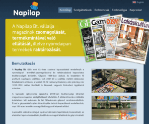 napilapbt.hu: Napilap Bt. - Újság fóliázás, csomagolás, szállítás és raktározás.
A Napilap Bt. vállalja újságok csomagolását, termékmintával való ellátását, illetve nyomdaipari termékek raktározását és szállítását.