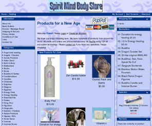 spiritmindbodystore.com: Products for a New Age
Huge selection of angel products, incense, jewelry, statues, candles, Buddhas, garden items, bird feeders, and much more.