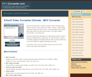 mkv-converter.com: MKV Converter, MKV Video Converter, MKV Movie Converter
Xilisoft Video Converter Ultimate is powerful MKV converter software to convert MKV to video files with smart MKV converter inside.