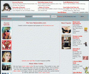 picmonkey.com: PicMonkey.com - Myspace Layouts, Images, Graphics, music video codes and More!
Pic Monkey is a new site which lets users upload graphics and automatically get the code for myspace.  User's can also browse the site in search of graphic codes, and can even register at mytuneslive.com so that they an make their graphics private.