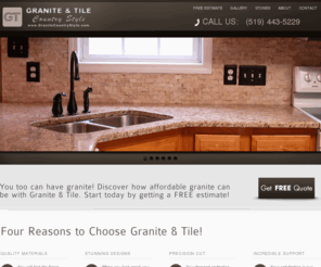 granitecountrystyle.com: Granite Countertops | Fabrication & Installation | Ontario, Canada
You can have granite countertops too! Discover how affordable granite can be with Granite & Tile Country Style, ontario fabricator and installer of bath and kitchen granite countertops ... serving south  western ontario, including brantford, cambridge, kitchener-waterloo, london, hamilton, greater toronto area ...