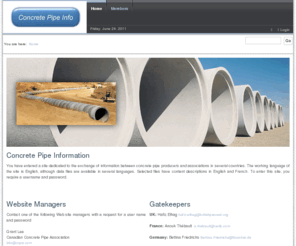 concretepipeinfo.org: Concrete Pipe Info >  Home
Concrete Pipe Info