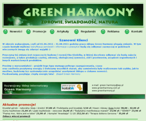 greenharmony.pl: Green Harmony - Rozwojowy Sklep Internetowy
Ekologiczny, Ezoteryczny Sklep Internetowy - Green Harmony