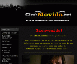 cinemovida.net: Cinemovida Entertaiment, Inc. - ¡Bienvenido!A tu PUNTO DE ENCUENTRO del cine puertorriqueño. Nuestro propósito es servirte como herramienta de información para mantenerte al tanto de todo lo que acontece en nuestro cine por medio de  noticias,biografías,comentarios,entre otros... _______________________________________________________
cine, cinemovida, cine movida, cine puertorriqueño, cine en puerto rico, rafael colorado, juan viguie, camaras, edicion, estrenos, noticias, dvd, los panas, digi fest, directorio, clasificados, short frecuency, biografias, universidad del sagrado corazon