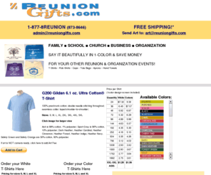 reuniongifts.com: Welcome to ReunionGifts.com
ReunionGifts.com  - We have provided custom printed products for family reunions, churches, businesses and social organizations since 1985.