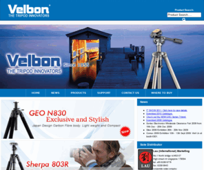 velbon.com.sg: Velbon: The Tripod Innovators since 1955
For over 50 years the name VELBON has been recognised as a leader in the design, development and manufacture of tripods and tripod accessories.
Velbon has the distinction of being the largest specialised manufacturer of tripods and offers a quality line of products to help meet the needs of the beginner as well as experienced professional photographer. 
Whether you need a tripod for still camera - 35mm, medium format and large format, digital camera, video camera, binoculars or scopes, Velbon has a model with the quality, craftsmanship and exact features to meet your needs. 