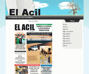 elacildz.com: EL ACIL LE JOURNAL DE L'EST ALGERIEN
EL ACIL LE JOURNAL DE L'EST ALGERIEN