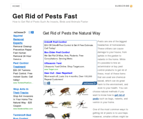 getridofpestsfast.com: Get Rid of Pests Fast — How to Get Rid of Pests Such As Insects, Birds and Animals Faster
How to Get Rid of Pests Such As Insects, Birds and Animals Faster