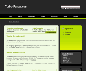 turbo-pascal.com: Turbo-Pascal.com - Alles rund um Turbo Pascal - Programmiersprache Pascal - Download Turbo Pascal
Turbo-Pascal.com - Alles rund um Turbo Pascal - Programmiersprache Pascal - Turbo Pascal - Free Pascal - Turbo-Pascal Tutorials