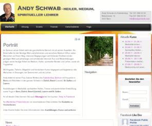 andyschwab.net: Andy Schwab, Aurareading, mediale Beratung, spirituelle Entwicklung - Willkommen auf der Startseite
Andy Schwab, Medium, Heiler, spiritueller Lehrer und Yogalehrer stellt sich und seine Arbeit vor. Mit der geistigen Welt arbeiten ist der Inhalt seiner Arbeit und die spirituelle Entwicklung steht im Vordergrund seines Lebens