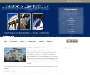 deanlawfirm.com: Home
For experienced legal representation in personal injury or cases involving allegations of defamation of character, contact DeAntonio Law Firm in Charleston, South Carolina. Schedule a consultation by calling 843-628-0943 or by e-mail.