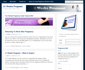 21weekspregnant.info: 21 Weeks Pregnant - What to expect
What should you expect when you are 21 weeks pregnant.  What should the father expect?  How can you handle it?  Find out this and more.