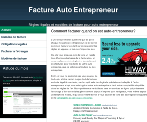 factureautoentrepreneur.com: Facture Auto Entrepreneur - Comment facturer quand on est auto-entrepreneur?
La facturation, même en tant qu'auto-entrepreneur, ne s'improvise pas: voici toutes les règles légales et les solution pour facturer correctement