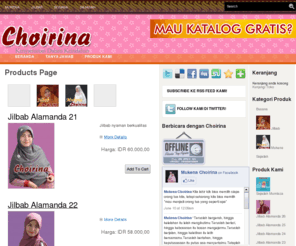choirina.com: Mukena dan Jilbab Choirina
Choirina adalah produsen mukena cantik, jilbab cantik dan perlengakapan muslim. Choirina mempunyai motto Kenyamanan dalam Keindahan