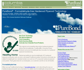 getpurebond.com: Columbia Forest Products : PureBond
Columbia Forest Products' PureBond Formaldehyde-free Hardwood Plywood