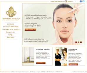 aestheticatraining.com: Full Courses
Aesthetica Institute offers a full range of training and support in the safe and effective use of non-invasive, non-surgical cosmetic procedures.