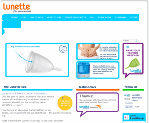 nicerperiods.com: Lunette menstrual cup - Home Page
Over the past 70 years, a woman's choice for internal menstrual care has pretty much been limited to tampons. Wouldn't you like something nicer?