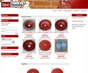 sulix.net: tectools.de
tectools.de Werkzeugshop mit Spezialwerkzeugen für Bau u. Heimwerker u.a. Diamantwerkzeuge, Trennscheiben, Diamanttrennschleifer, Diamanttrennscheiben, Diamantschleiftopf, Diamanttopfschleifer, Diamantschleifteller