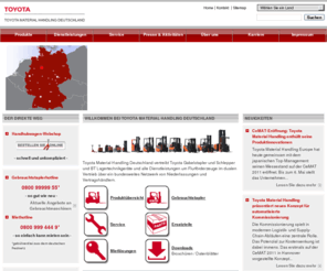 toyota-forklifts.de: Willkommen bei Toyota Material Handling Deutschland
Toyota Material Handling Deutschland vertreibt Toyota Gabelstapler und Schlepper und BT Lagertechnikgeräte und alle Dienstleistungen um Flurförderzeuge im dualen Vertrieb über ein bundesweites Netzwerk von Niederlassungen und Vertragshändlern.