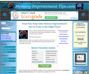 memory-improvement-tips.com: Memory Improvement Tips - How to Improve Your Memory
Free memory improvement techniques, advice, and tools to help you remember things better.