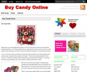 buycandyonline.org: Buy bulk candy, bulk hard candy, candy arrangements, old fashioned candy wholesale
Buy candy online is your premier resource for online bulk candy.  Nostalgic candy, candy baskets, gourmet candy, chocolate and hard candy