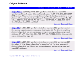 caigen.com: Caigen Software Products: MS Access JDBC driver, CSV/Text